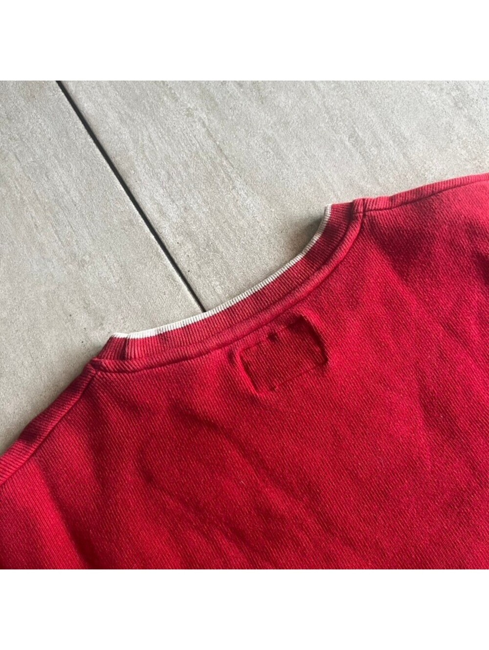 Point Zero Red Ribbed Crewneck Sweatshirt Size Large - Picture 7 of 9